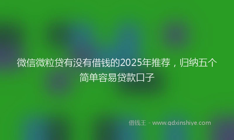 微信微粒贷有没有借钱的2025年推荐，归纳五个简单容易贷款口子