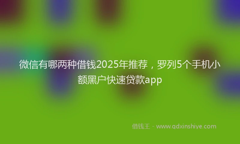 微信有哪两种借钱2025年推荐，罗列5个手机小额黑户快速贷款app