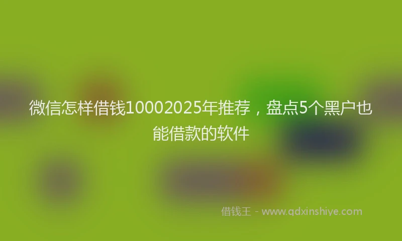 微信怎样借钱10002025年推荐，盘点5个黑户也能借款的软件