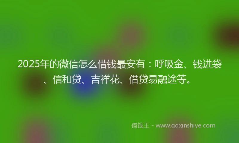 2025年的微信怎么借钱最安有：呼吸金、钱进袋、信和贷、吉祥花、借贷易融途等。