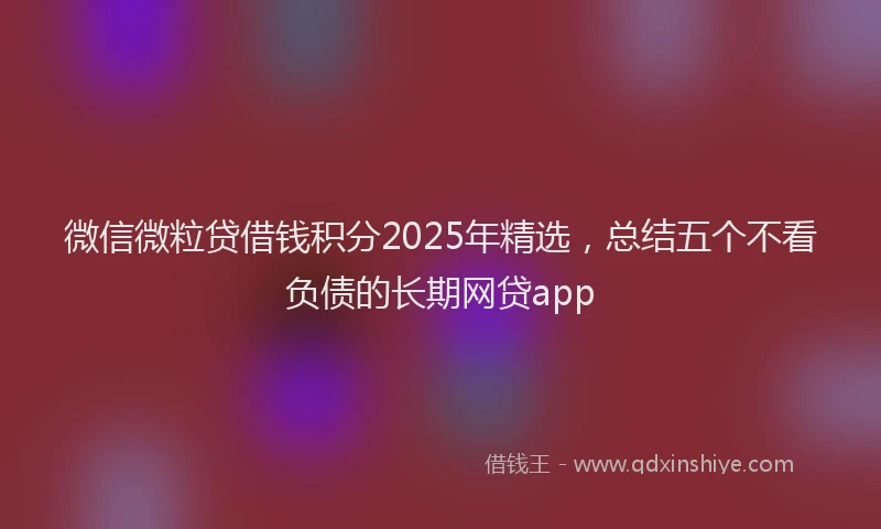 微信微粒贷借钱积分2025年精选，总结五个不看负债的长期网贷app