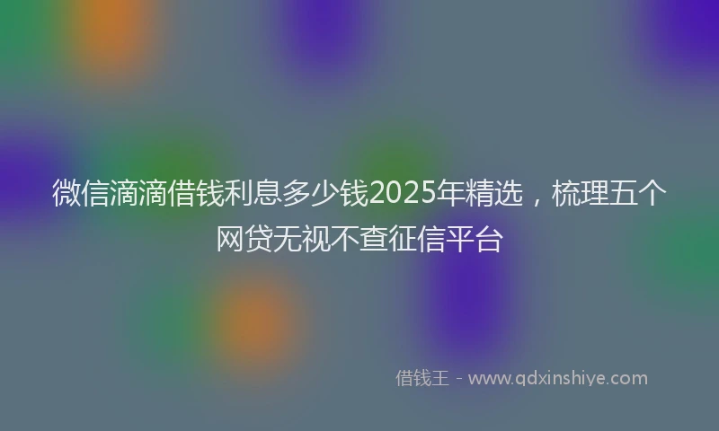 微信滴滴借钱利息多少钱2025年精选，梳理五个网贷无视不查征信平台