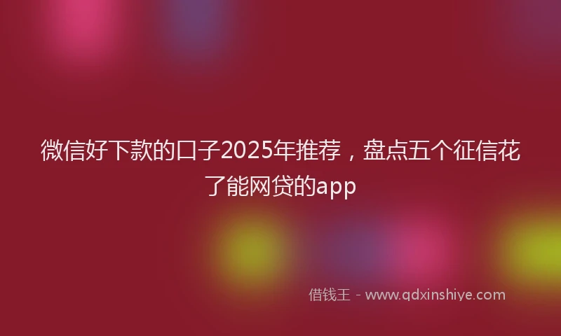 微信好下款的口子2025年推荐，盘点五个征信花了能网贷的app