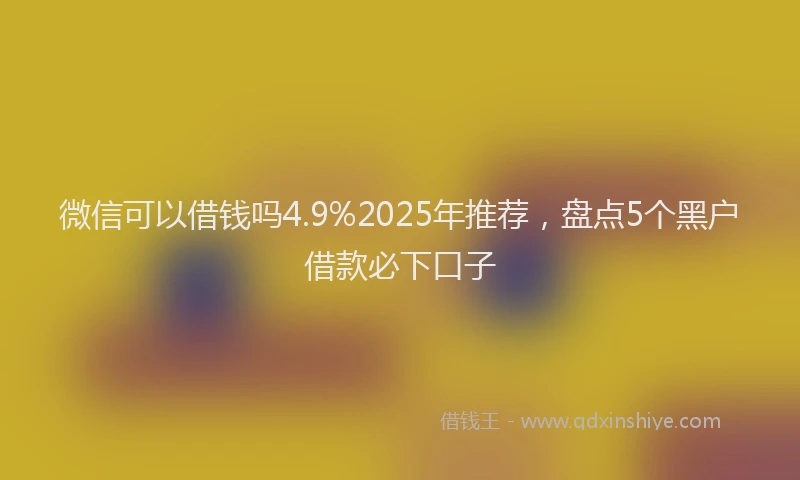 微信可以借钱吗4.9%2025年推荐，盘点5个黑户借款必下口子