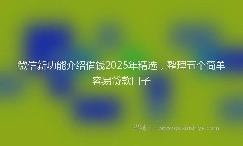 微信新功能介绍借钱2025年精选，整理五个简单容易贷款口子