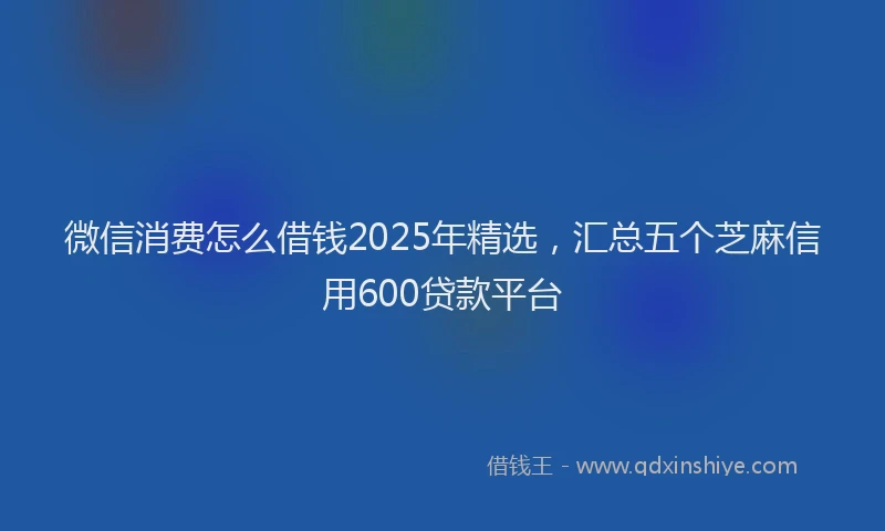 微信消费怎么借钱2025年精选，汇总五个芝麻信用600贷款平台