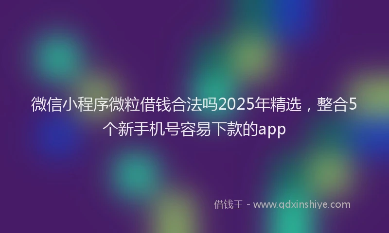 微信小程序微粒借钱合法吗2025年精选，整合5个新手机号容易下款的app