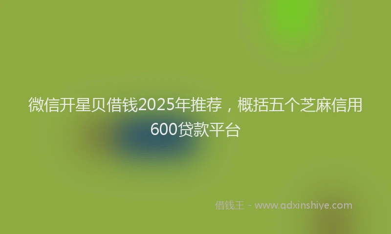 微信开星贝借钱2025年推荐，概括五个芝麻信用600贷款平台
