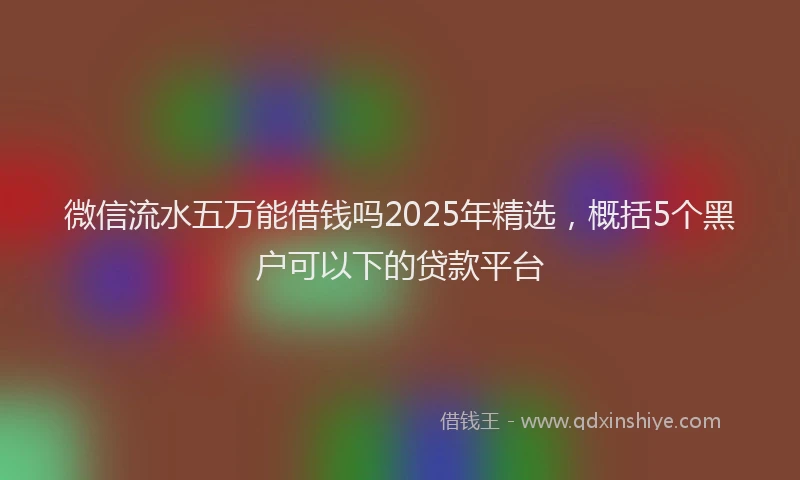 微信流水五万能借钱吗2025年精选，概括5个黑户可以下的贷款平台