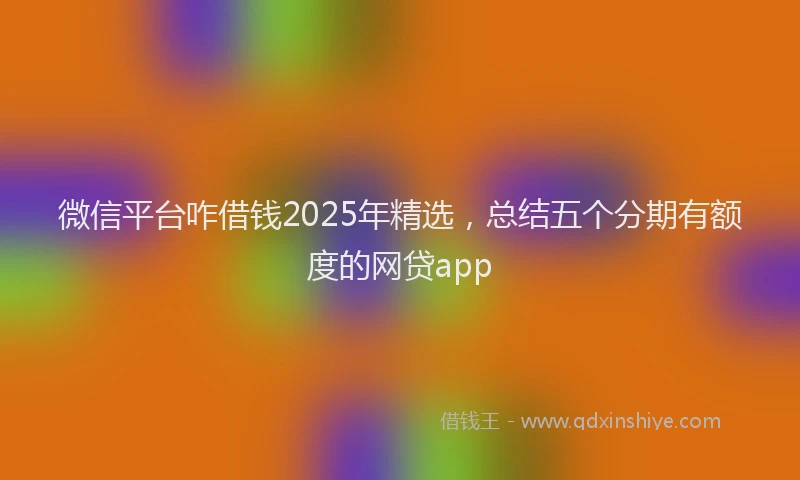 微信平台咋借钱2025年精选，总结五个分期有额度的网贷app