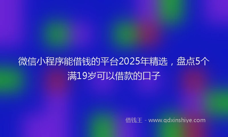 微信小程序能借钱的平台2025年精选，盘点5个满19岁可以借款的口子