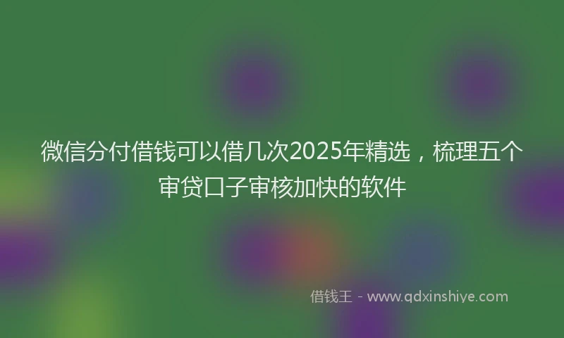 微信分付借钱可以借几次2025年精选，梳理五个审贷口子审核加快的软件