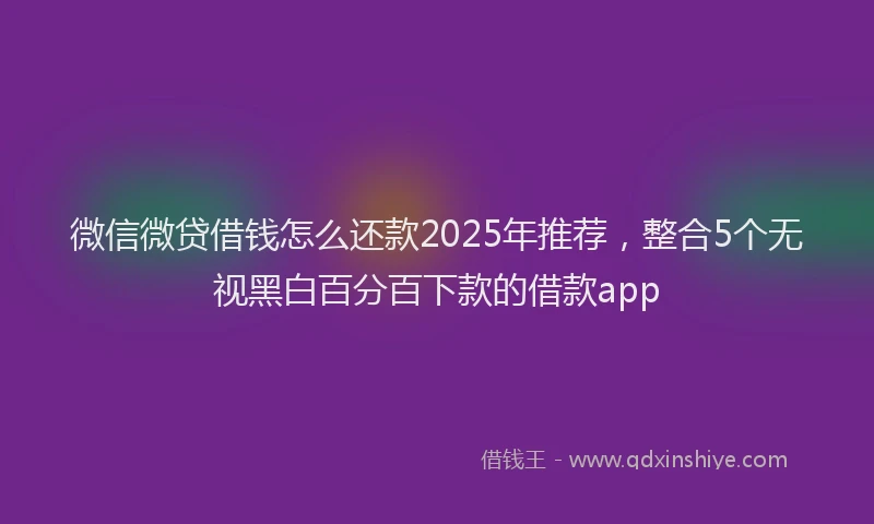 微信微贷借钱怎么还款2025年推荐，整合5个无视黑白百分百下款的借款app