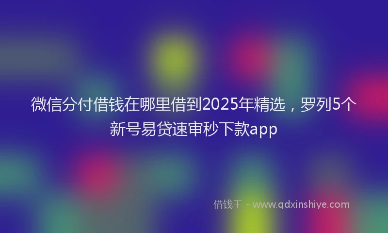 微信分付借钱在哪里借到2025年精选，罗列5个新号易贷速审秒下款app