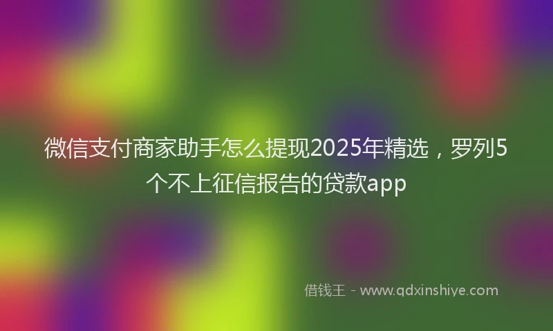 微信支付商家助手怎么提现2025年精选，罗列5个不上征信报告的贷款app