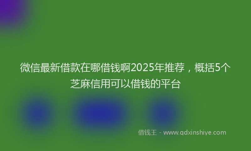 微信最新借款在哪借钱啊2025年推荐，概括5个芝麻信用可以借钱的平台