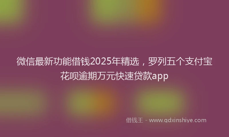 微信最新功能借钱2025年精选，罗列五个支付宝花呗逾期万元快速贷款app