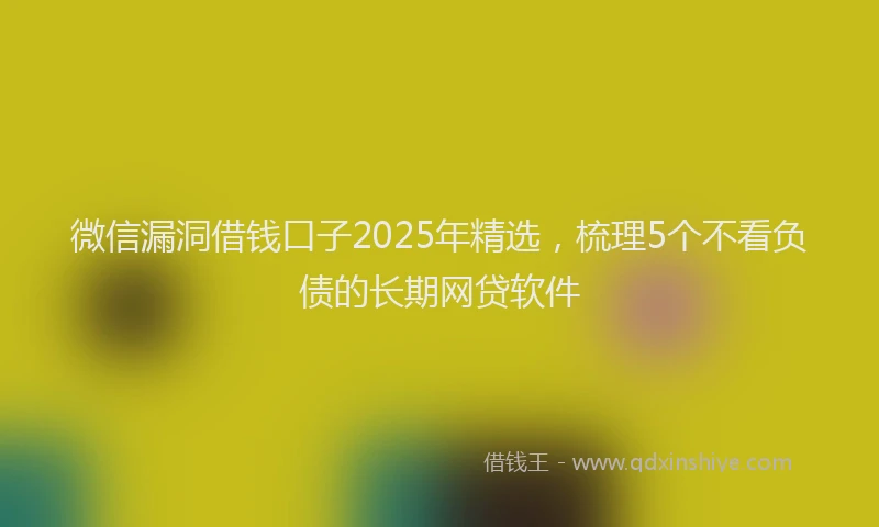 微信漏洞借钱口子2025年精选，梳理5个不看负债的长期网贷软件