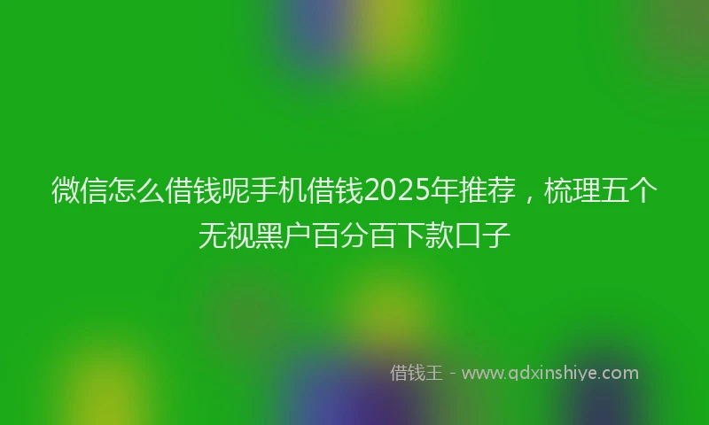 微信怎么借钱呢手机借钱2025年推荐，梳理五个无视黑户百分百下款口子