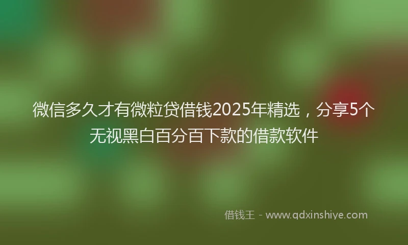 微信多久才有微粒贷借钱2025年精选，分享5个无视黑白百分百下款的借款软件