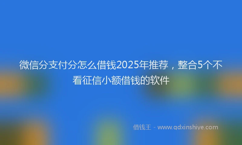 微信分支付分怎么借钱2025年推荐，整合5个不看征信小额借钱的软件
