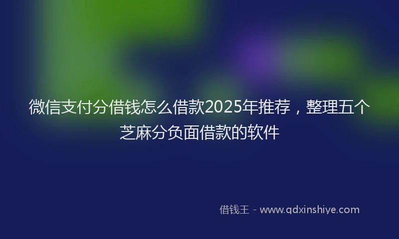 微信支付分借钱怎么借款2025年推荐，整理五个芝麻分负面借款的软件