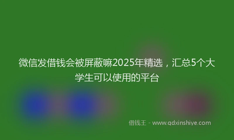 微信发借钱会被屏蔽嘛2025年精选，汇总5个大学生可以使用的平台