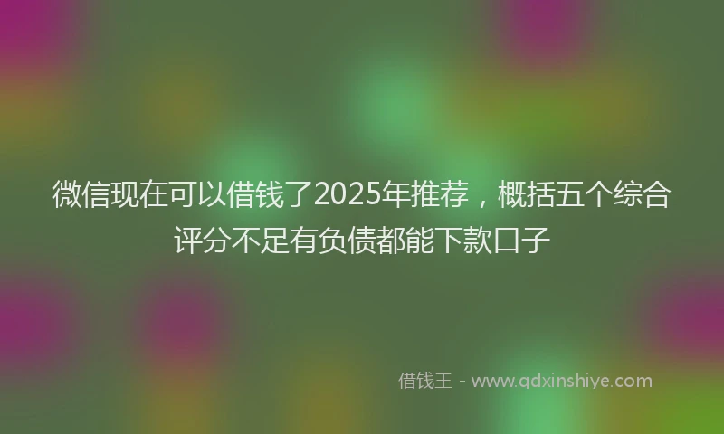 微信现在可以借钱了2025年推荐，概括五个综合评分不足有负债都能下款口子