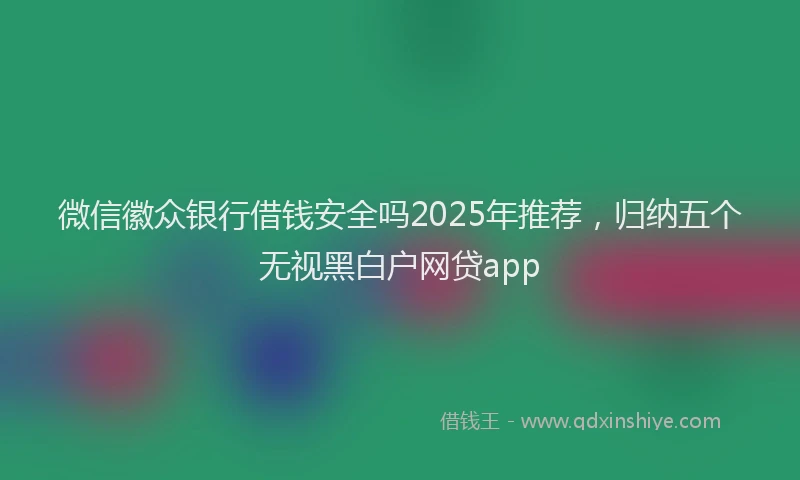 微信徽众银行借钱安全吗2025年推荐，归纳五个无视黑白户网贷app