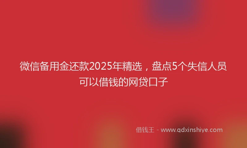 微信备用金还款2025年精选，盘点5个失信人员可以借钱的网贷口子