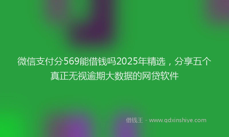 微信支付分569能借钱吗2025年精选，分享五个真正无视逾期大数据的网贷软件