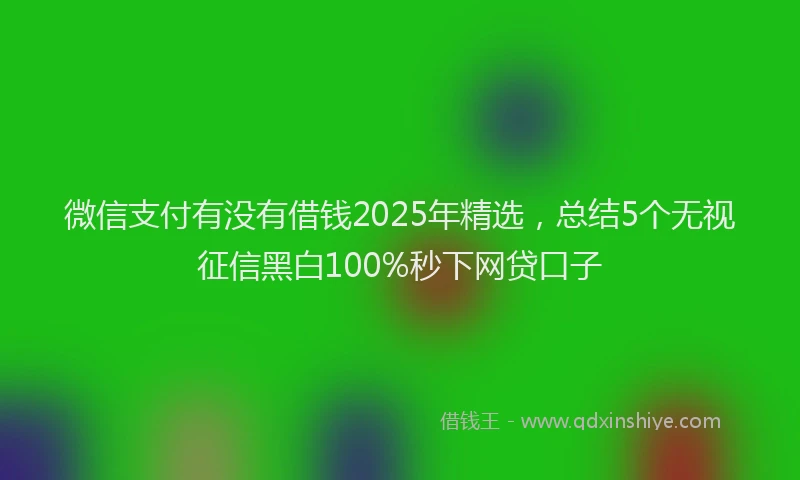 微信支付有没有借钱2025年精选，总结5个无视征信黑白100%秒下网贷口子