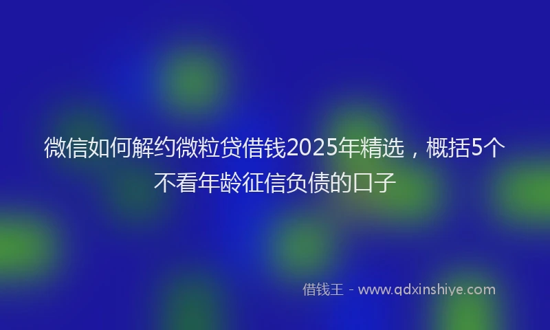 微信如何解约微粒贷借钱2025年精选，概括5个不看年龄征信负债的口子