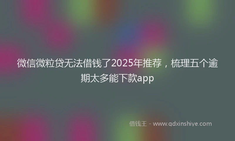 微信微粒贷无法借钱了2025年推荐，梳理五个逾期太多能下款app
