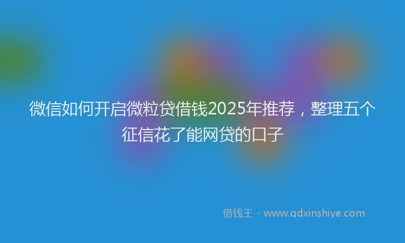 微信如何开启微粒贷借钱2025年推荐，整理五个征信花了能网贷的口子
