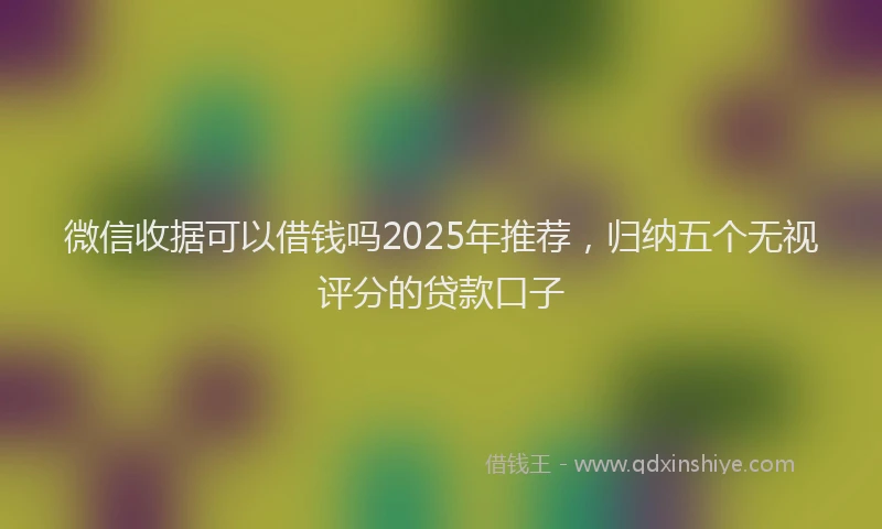 微信收据可以借钱吗2025年推荐，归纳五个无视评分的贷款口子