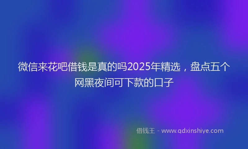 微信来花吧借钱是真的吗2025年精选，盘点五个网黑夜间可下款的口子