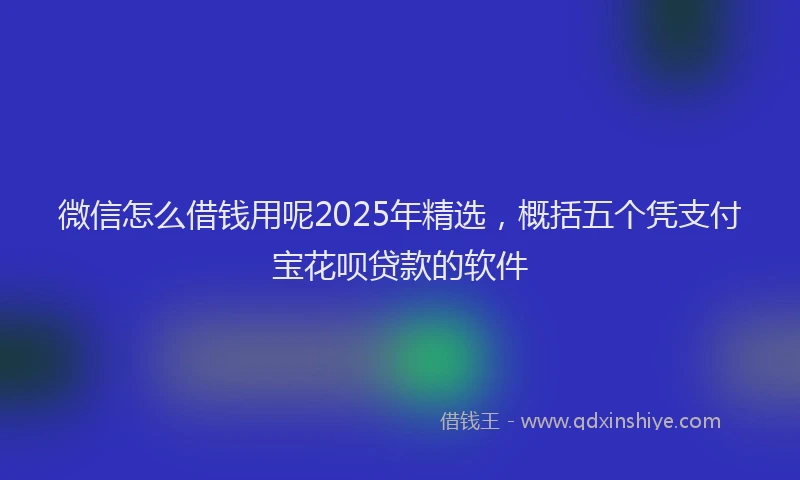 微信怎么借钱用呢2025年精选，概括五个凭支付宝花呗贷款的软件