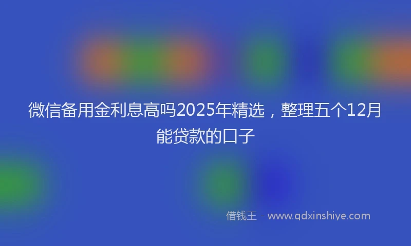 微信备用金利息高吗2025年精选，整理五个12月能贷款的口子