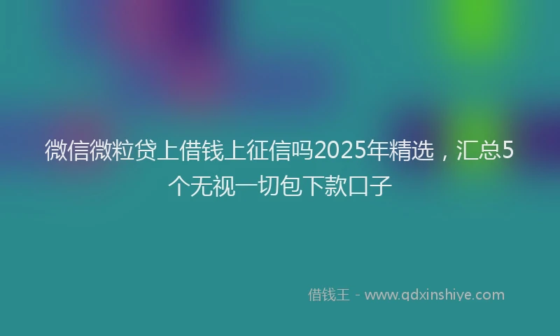 微信微粒贷上借钱上征信吗2025年精选，汇总5个无视一切包下款口子