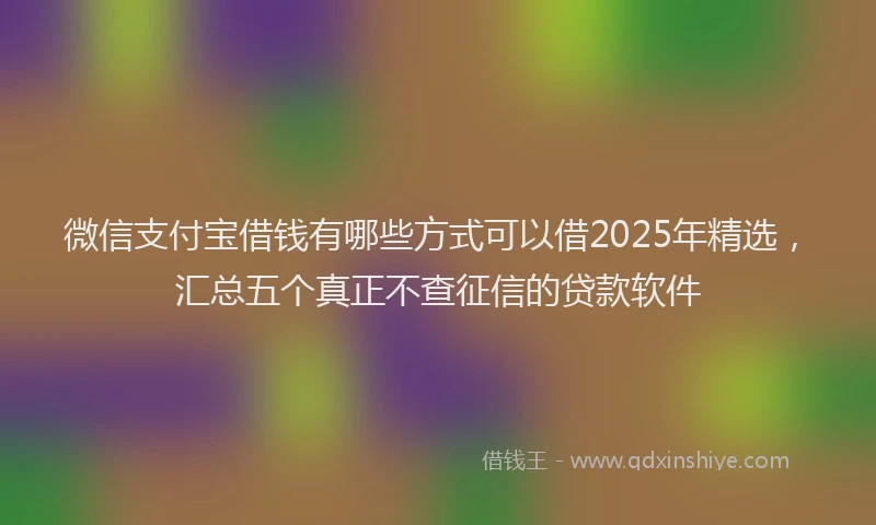 微信支付宝借钱有哪些方式可以借2025年精选，汇总五个真正不查征信的贷款软件