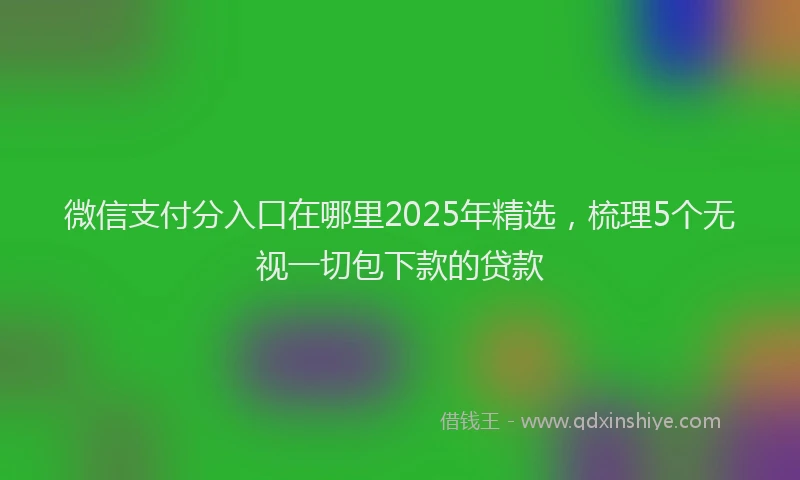 微信支付分入口在哪里2025年精选，梳理5个无视一切包下款的贷款