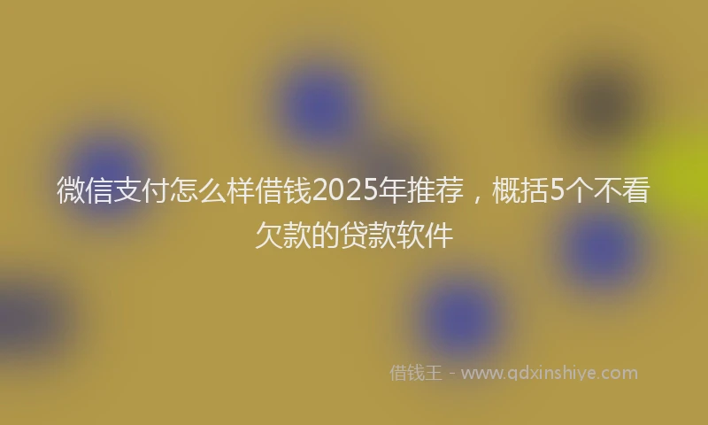微信支付怎么样借钱2025年推荐，概括5个不看欠款的贷款软件