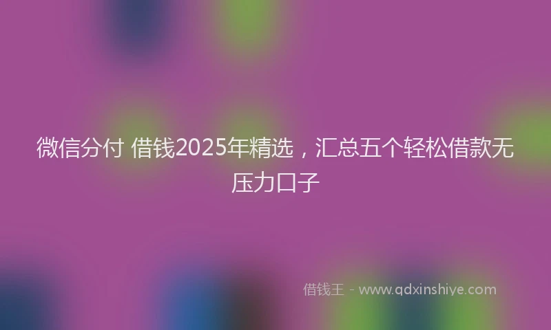 微信分付 借钱2025年精选，汇总五个轻松借款无压力口子