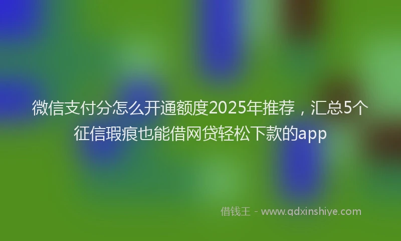 微信支付分怎么开通额度2025年推荐，汇总5个征信瑕疵也能借网贷轻松下款的app