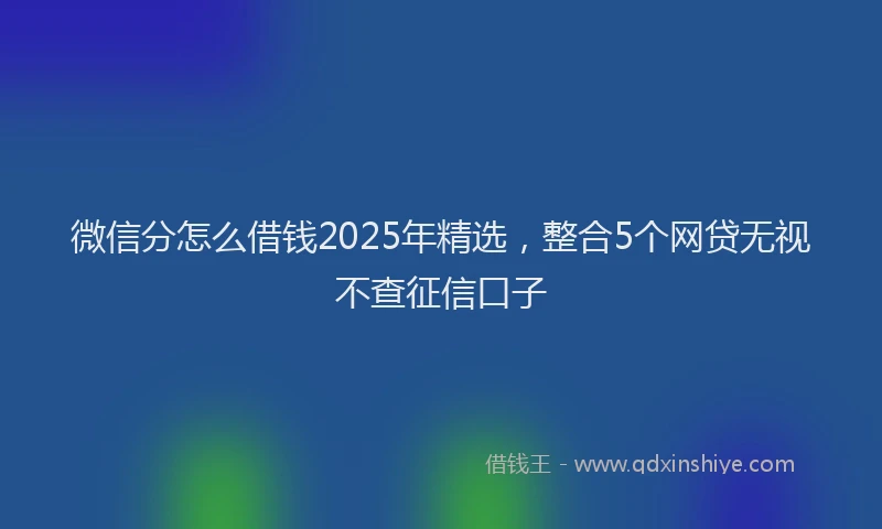 微信分怎么借钱2025年精选，整合5个网贷无视不查征信口子