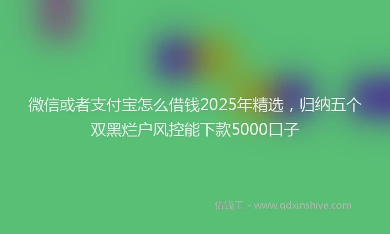 微信或者支付宝怎么借钱2025年精选，归纳五个双黑烂户风控能下款5000口子