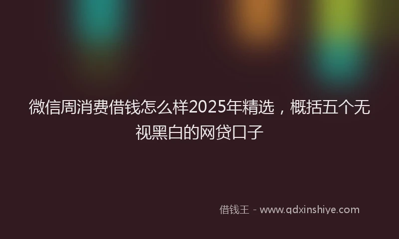 微信周消费借钱怎么样2025年精选，概括五个无视黑白的网贷口子