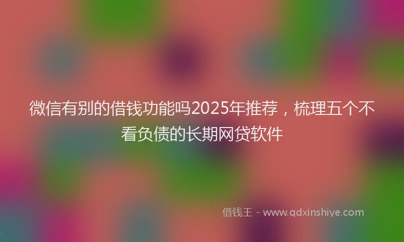 微信有别的借钱功能吗2025年推荐，梳理五个不看负债的长期网贷软件