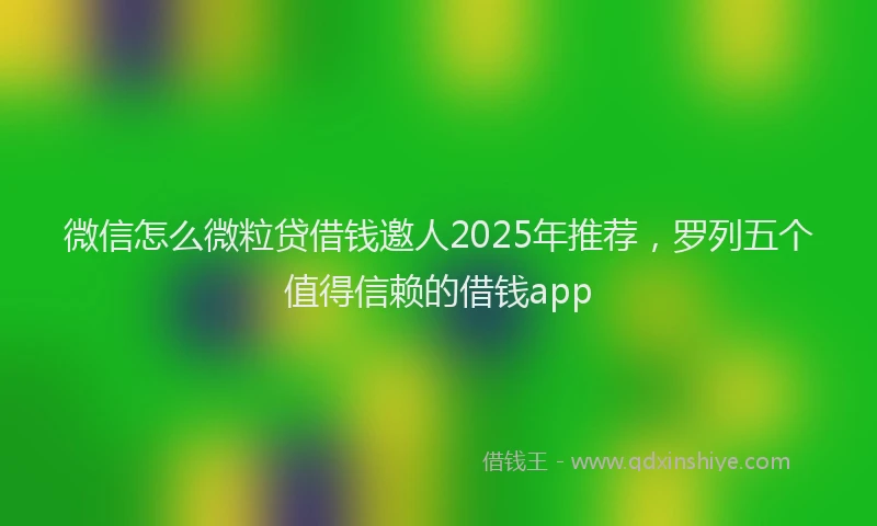 微信怎么微粒贷借钱邀人2025年推荐，罗列五个值得信赖的借钱app